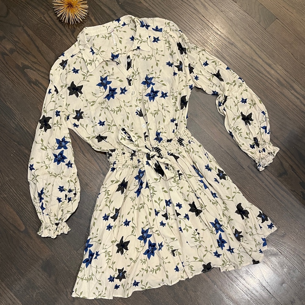 Free People Lighten Up Mini Dress in Tea Combo Size Medium - Picture 4 of 8